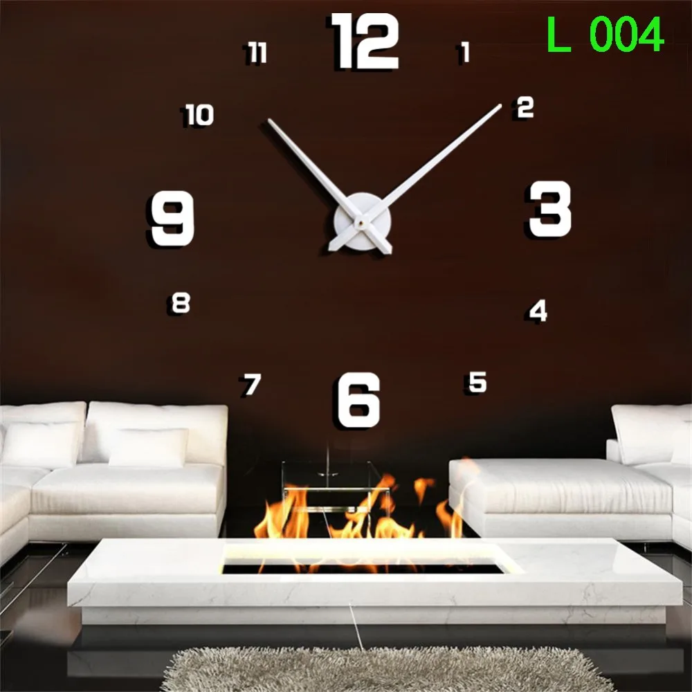 DIY 3D mirror silent large digital wall clock modern design real big fashion quartz watch clock decoration home living room klok (6)