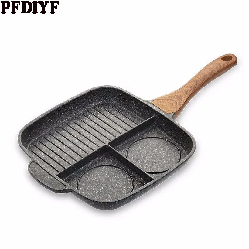 

Thicken Medical Stone Breakfast Pan Home Kitchen Non-stick Frying Pan Multi-purpose Pancake Steak Pan Tableware for Cooking
