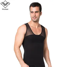 Wechery сетчатая повязка для волос для мужчин для похудения Прозрачный Корсет без рукавов Rouns шеи жилет черный белый плюс размер Abdmon Ctontrol Shapers