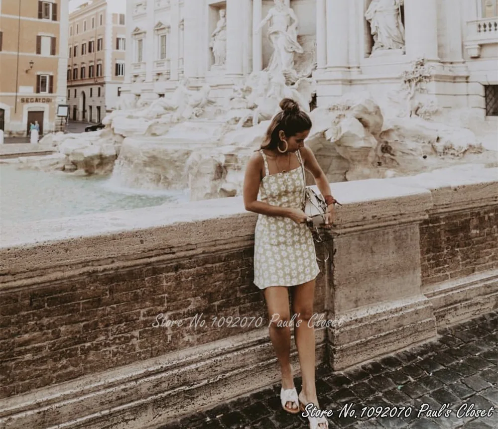 Для женщин сзади вырез с галстук ручной напечатаны Искья платье|Платья| |