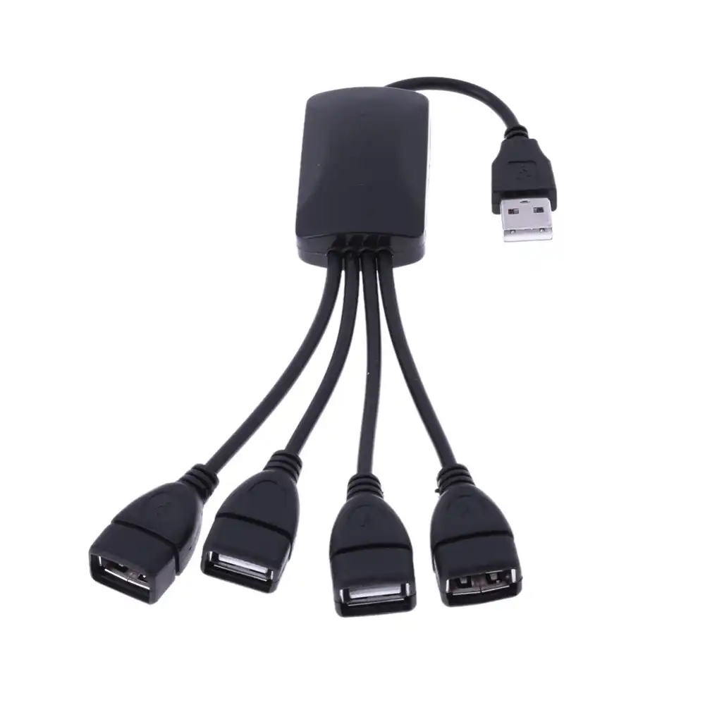4 in 1 Ports USB 2.0 Extender Cable Splitter Connector Adapter ...