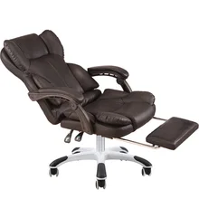 Reclining Thicken Office Chair Sumptuous Lifted Swivel Chair with Footrest Massage Chair Creative Stitching PU Computer Chair lunch break reclining office chair beauty salons lifted swivel chair thicken cushion multifunction computer chair five star feet