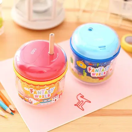Deli 0707 Stationery Electric pencil sharpener for school supplies office pencil sharpeners knife Automatic for student kid Gift 2018 rushed 3 years old electronic automatic pencil sharpener electric special art painting student gift school supplies
