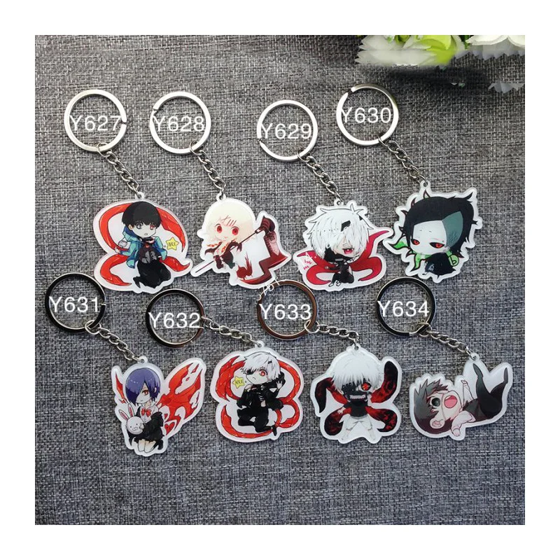 8pcs/set Anime Keychain Anime Tokyo Ghoul Kaneki Ken Awakened Cool Boys