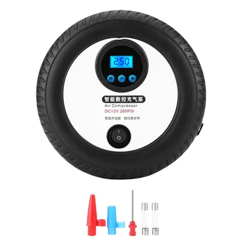 

DC12V Digital Portable Car Tire Inflator Pump Air Compressor 260PSI With Inflation Nozzle Adapters for Car Ball Bike Air Boat