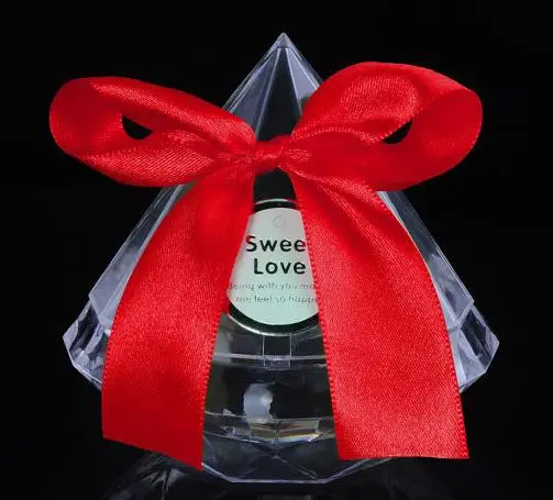 

Clear plastic diamond shape candy box wedding party transparent favor gift boxes festive christmas birthday holiday decoration