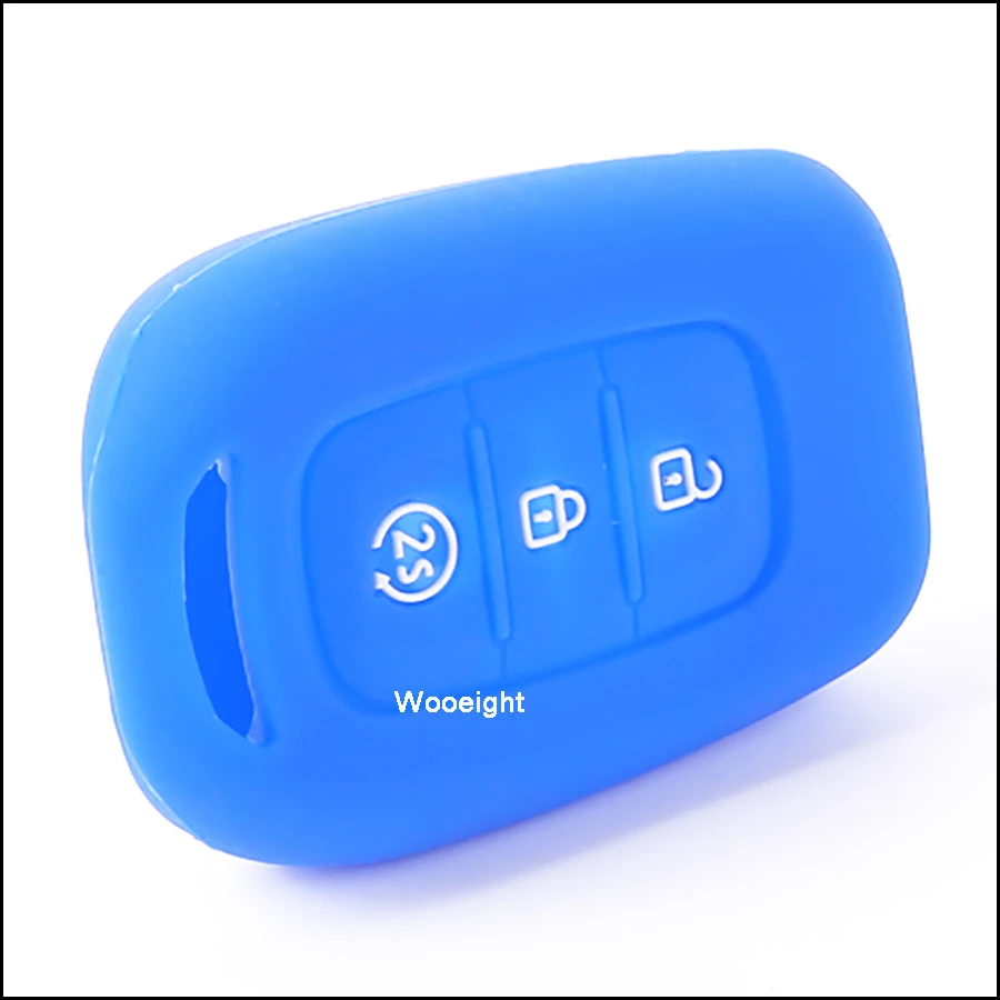 For Renault Duster Sandero Logan Clio Captur Laguna Scen 2016 2017 Silicone Rubber Key Fob Case Cover Decoration 3 Buttons (4)