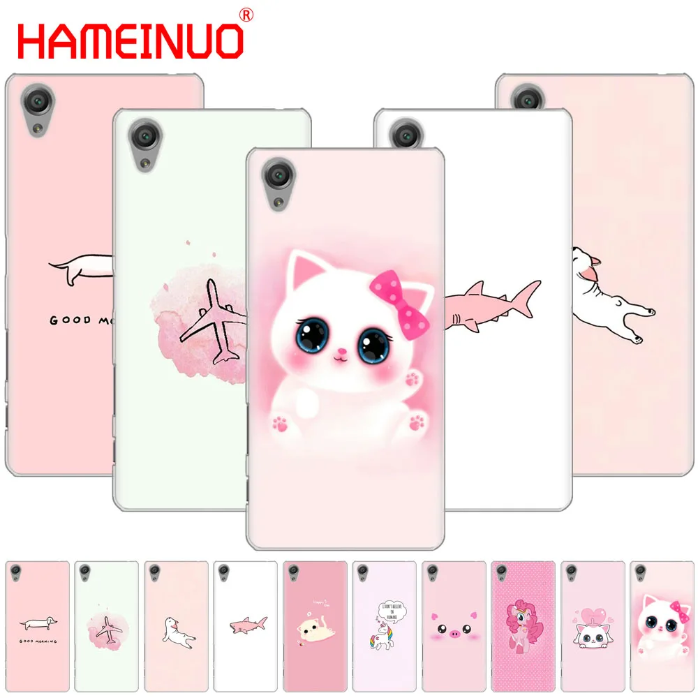 

cute pink cat dog fish simple design Cover phone Case for sony xperia C6 XA1 XA2 XA ULTRA X XP L1 L2 X XZ1 compact XR/XZ PREMIUM
