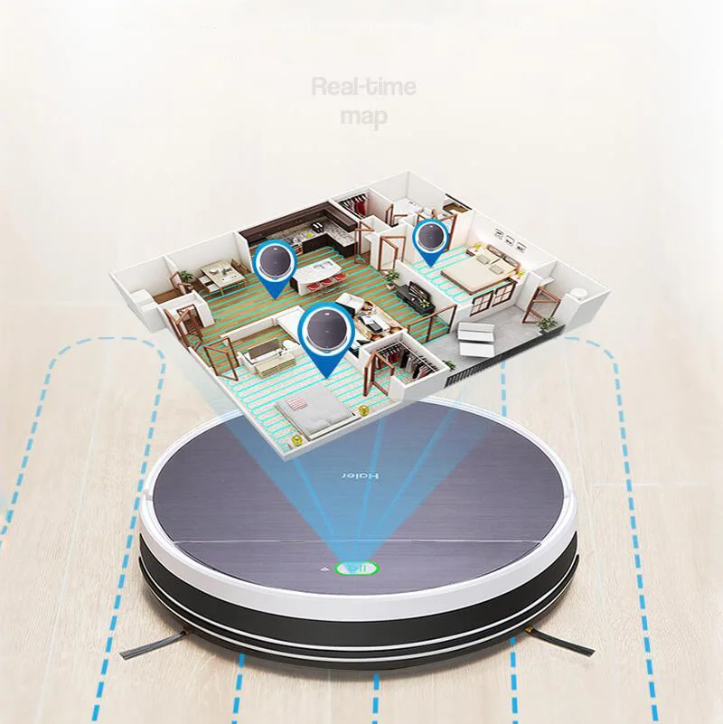 Умный подметальный робот, бытовой полностью автоматический тонкий пылесос с шваброй 1800 па, большая всасывающая очистка, карта, влажная перезарядка