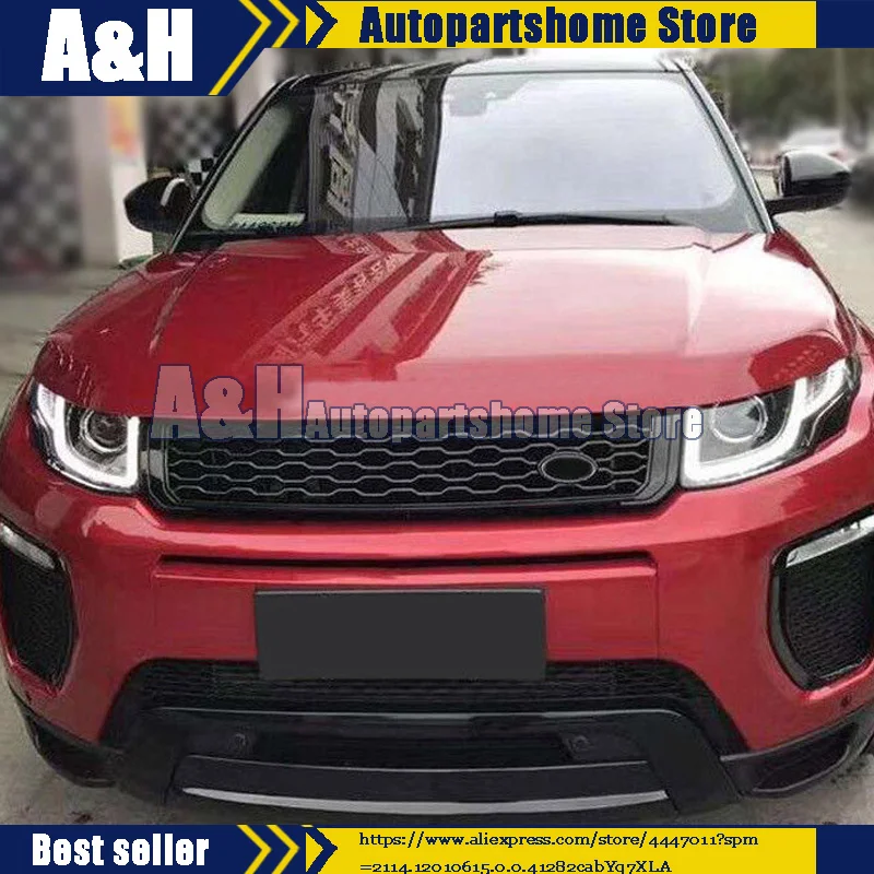 Черная Хромированная передняя решетка радиатора из АБС пластика для Range Rover Evoque