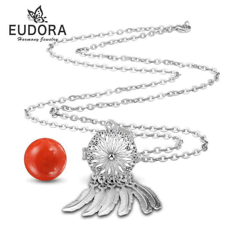 Eudora гармонии ожерелье "Ловец снов" с серебряным покрытием, ангел, абонент, медальон с цветком подвеска fit 18 мм ПЕРЕЗВОН МЯЧ Mexcain Bola K258 - Окраска металла: K258N18A17