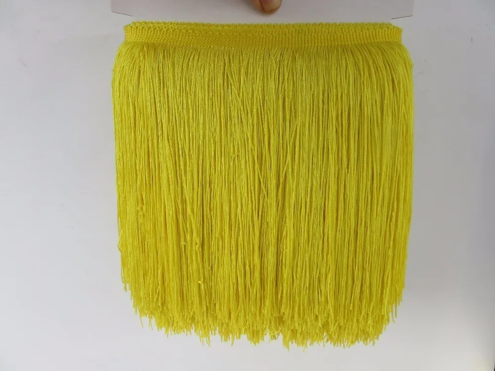 1 ярд 30 см длинные кружева бахрома отделка полиэстер кисточка бахрома отделка для Diy латинское платье сценическая одежда аксессуары кружевная лента - Цвет: yellow