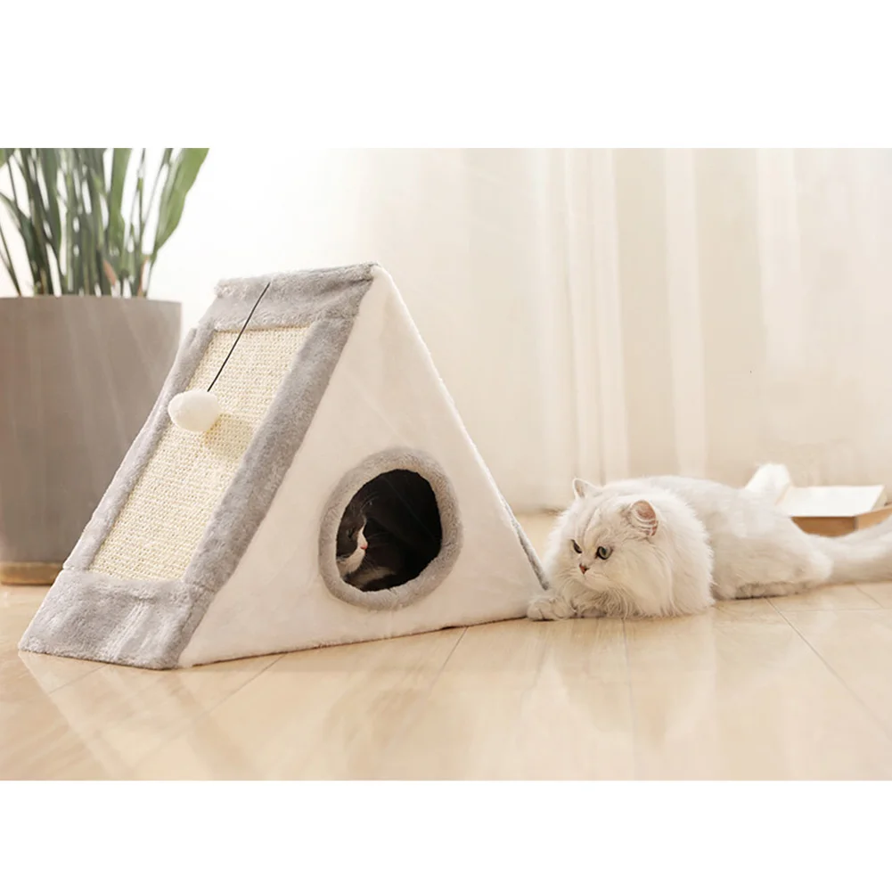 Складная кошка пещера товары для животных палатка игрушка игровой домик мягкий подвесной шар Прочный Маленький с когтеточкой кровать уютный