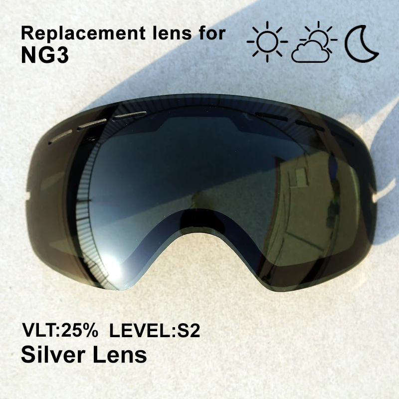 Nandn лыжные линзы двойной слой анти туман и анти UV400 подходит для NG3