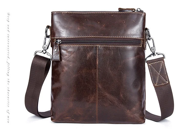 MJ Men's Shoulder Bag Genuine Leather Messenger Bag Real Leather Male Bags Solid Crossbody Handbag for Men High Capacity (12)
