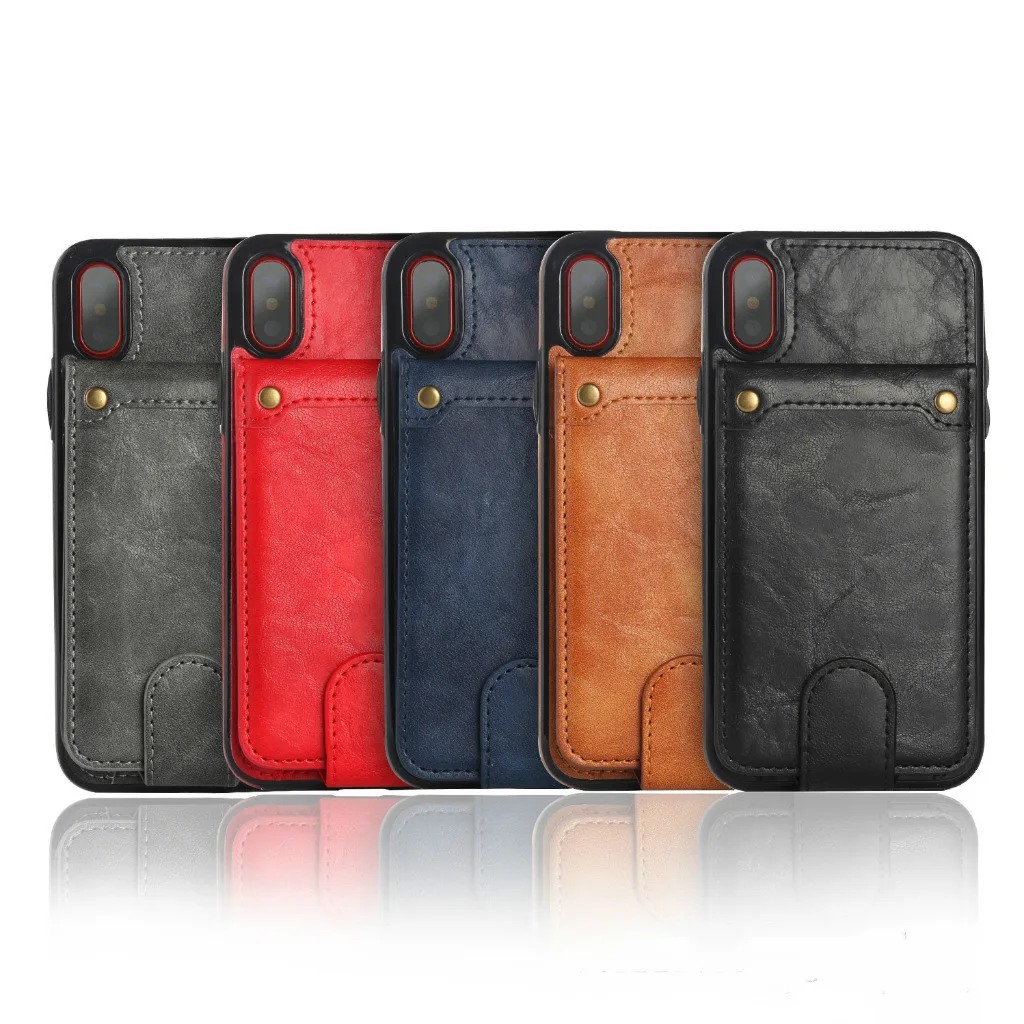 30PCS Retro Leather Case For Samsung note8 Case Soft leather TPU Phone Cases For iPhone 8