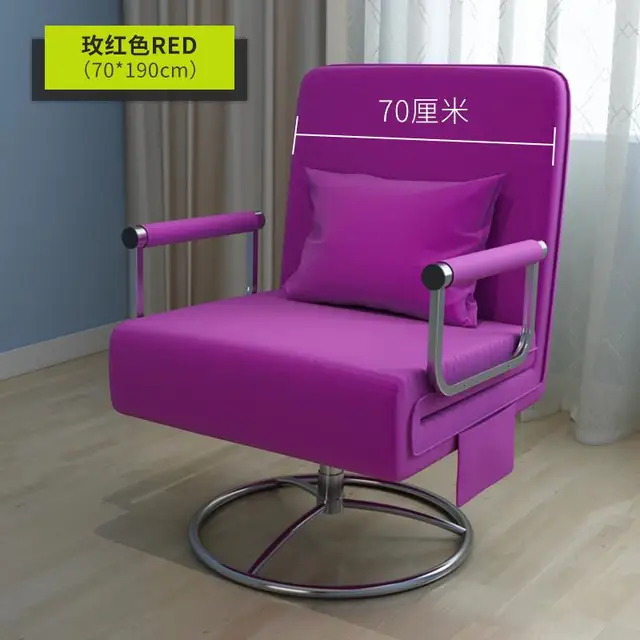 Folding rotating lazy couch folding bed reclining computer swivel chair