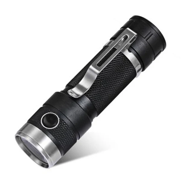 Mini 4th Tiny 18650 XM-L2 850LM Smallest LED Flashlight Gray Rechargeable Powerful Torch Light  Bike Lamp Lighting Lantern