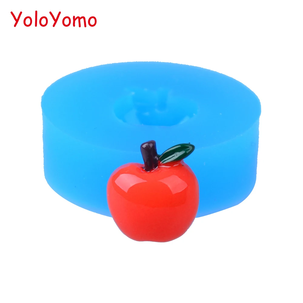 

S103YL 12.7mm Apple Silicone Mold - Fruit Mold Miniature Sweets, Fondant, Cupcake Topper, Gum Paste, Resin, Chocolate, Candy Wax