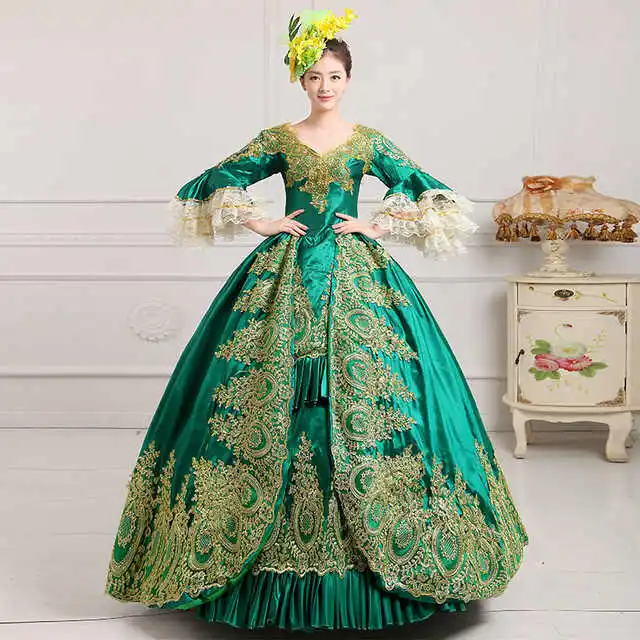 

European Court Dress 18th Century Queen Victorian Dresses Ball Gowns For Ladies Halloween Cosplay Costume