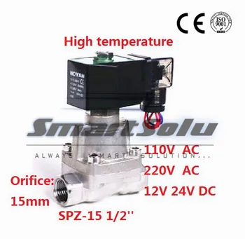 

Free shipping 2 way SS304 high temperature steam electromagnetic solenoid valve G1/2
