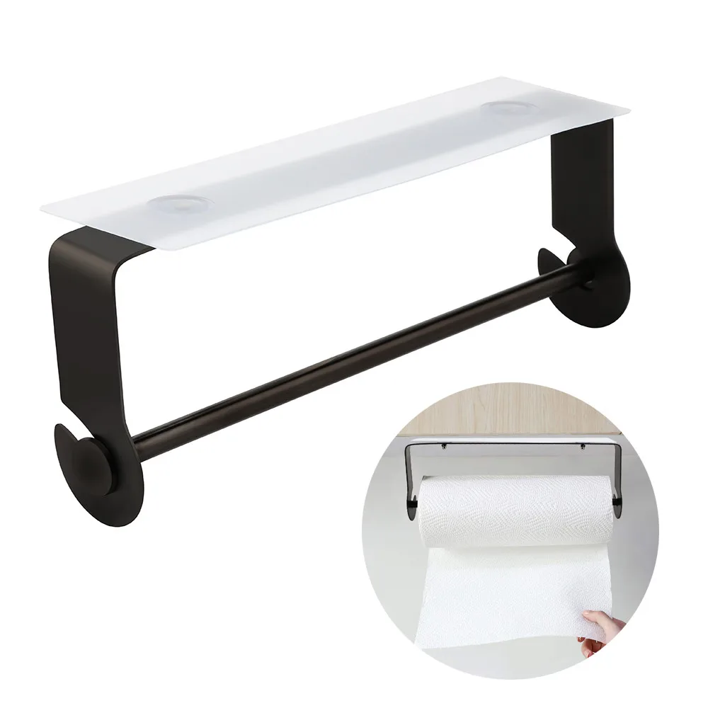 Kitchen Self-adhesive Roll Paper Holder Towel Storage Rack Tissue Hanger Cabinet Hanging Shelf Bathroom toilet paper holder | Дом и сад