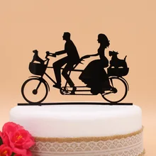 Акрил большой день свадебный торт Топпер/свадебный торт стенд/пара тандемный велосипед/украшения торта поставки