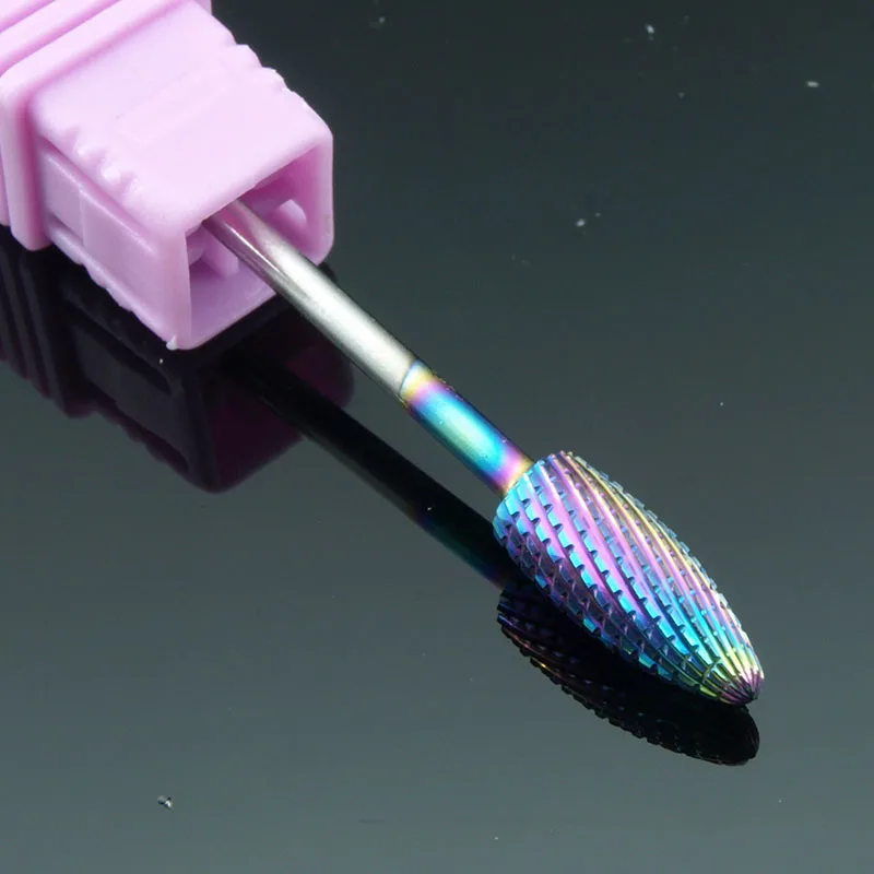 4 вида радужных сверл для ногтей с покрытием из карбида вольфрама роторные сверла для маникюра электрические инструменты для красоты фрезерования