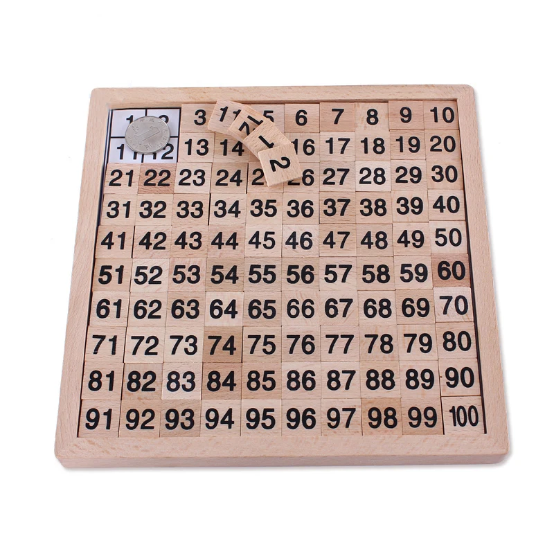 Montessori Wooden Educational toys 1-100 digital cognitive Mathematics toys Teaching Logarithm Version Kid early learning gift