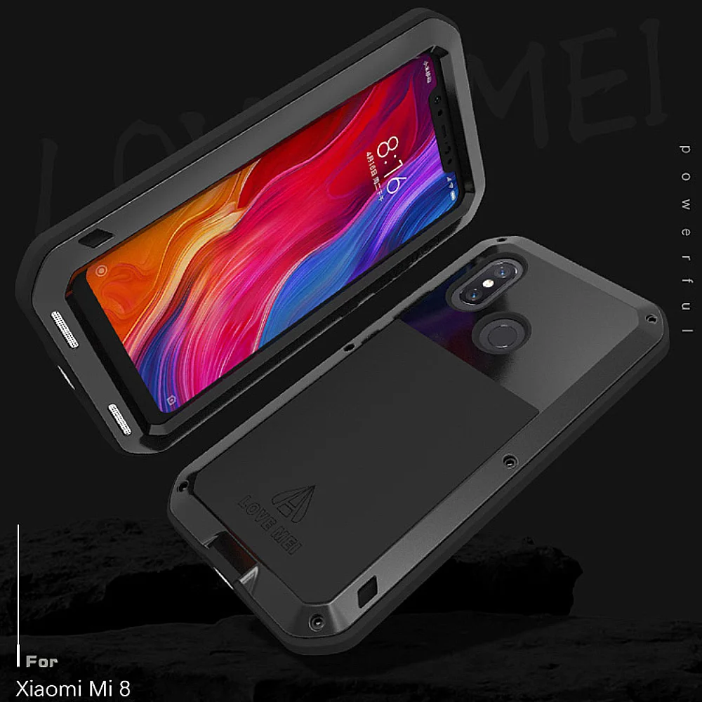 

Armored Hybrid Cover Case Waterproof Case Fundas Housing Water/Dirt/Shock/Rain Proof For Xiaomi mi 8 6.21inch Case