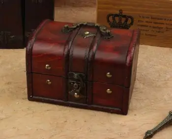 

China Retro Jewelry Storage Treasure Chest Handmade Wood Box