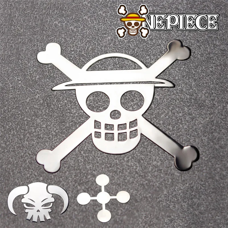 Anime One Piece Metal Sticker Smartphone decoration Luffy  For iPhone XS Xiaomi LG Luxury  Sticker High quality For Laptop