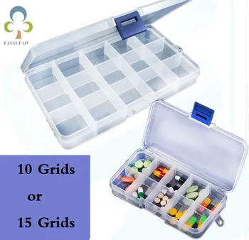 

10/15 Grids Plastic Plectrum Case Storage Box Adjustable Grid Size Keep Your Guitar Picks and Other WYQ