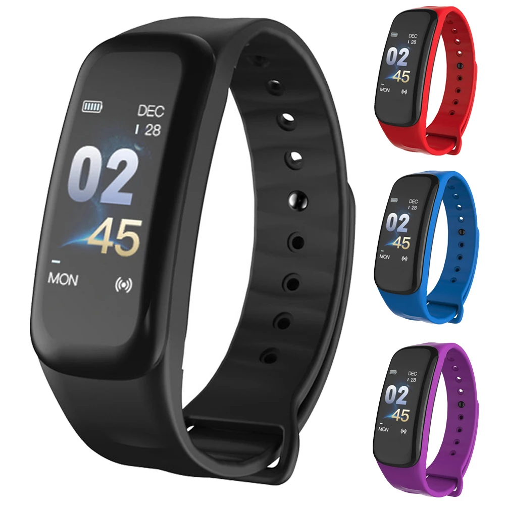 

RUIJIE Smart Band C1 PLUS Color Display Fitness Bracelet Heart Rate Tracker Blood Pressure Monitor Wristband IP67 Waterproof