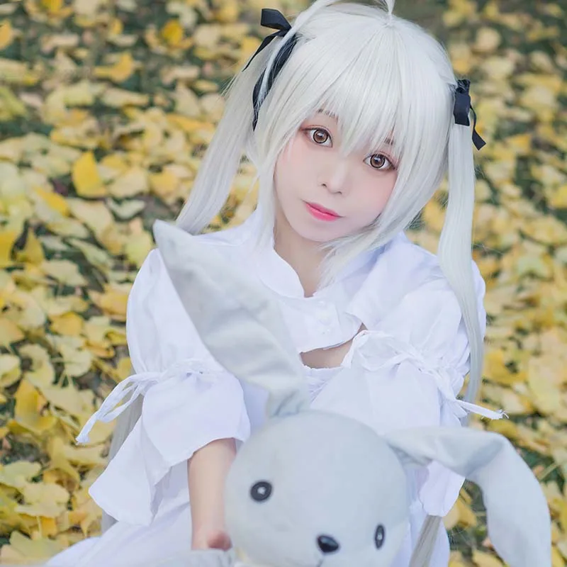 Высокое качество аниме маскарадный костюм kasugano Sora платья Yosuga no Косплей Сора Белый Лолита костюмы на заказ с париком кролик