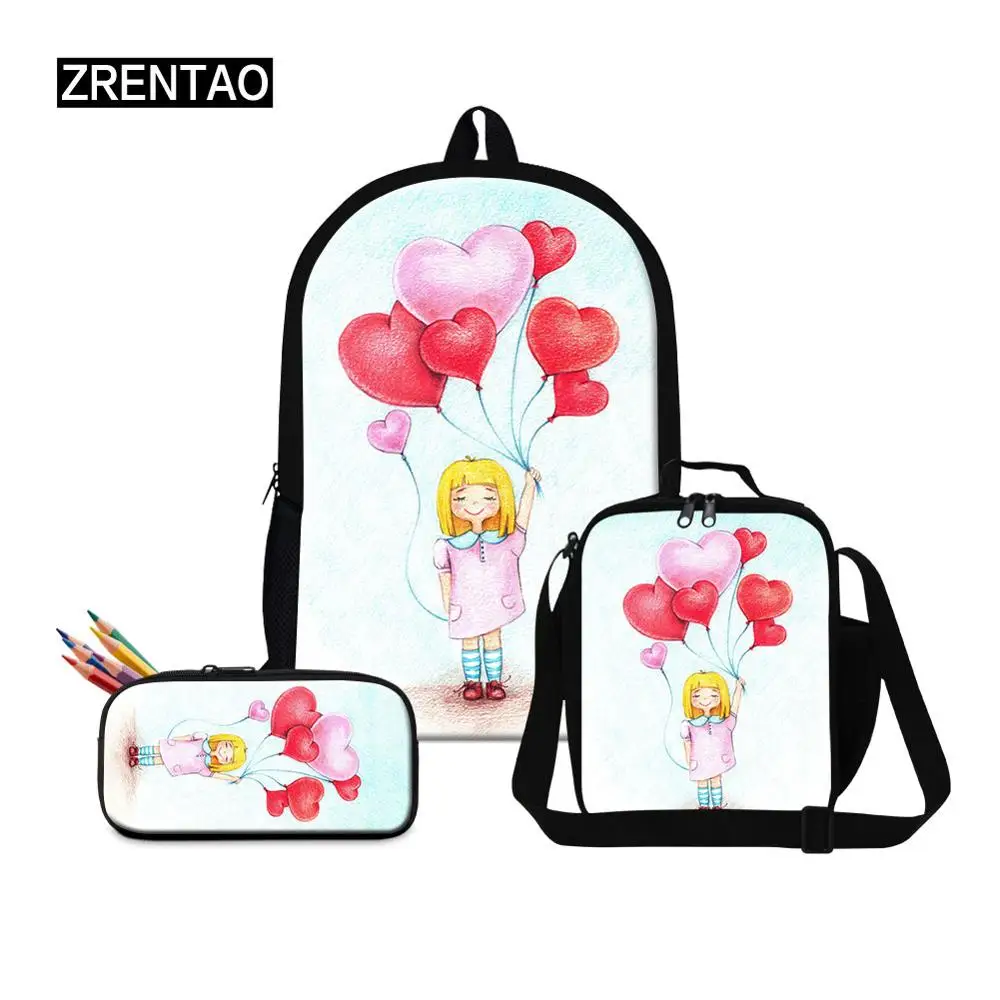 

Cute Cartoon Yoga Teenage Girls School Students Backpacks 3 Pieces Set Schoolbag Children School Bags Kids Book Satchel Mochila