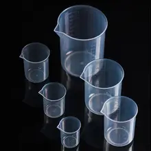 10 шт./лот 25 мл до 500 мл Пластик стакан без ручки для лабораторных экспериментов