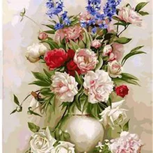 Ваза высокого качества с цветочным принтом DIY Цифровая картина маслом по номерам ручная роспись маслом 40x50 см без рамки