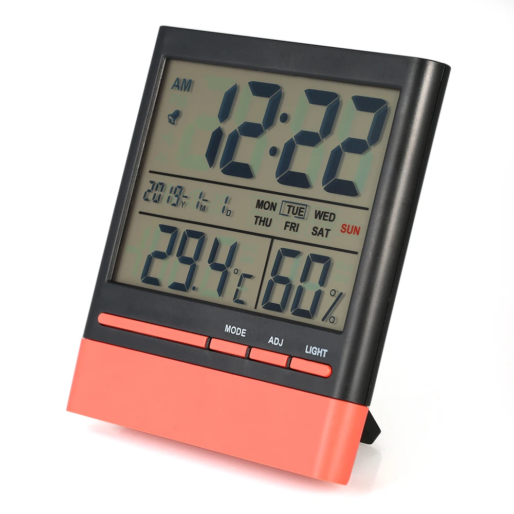

Digital Indoor LCD Thermometer Hygrometer Room Temperature Humidity Gauge Meter Clock with Backlight Display