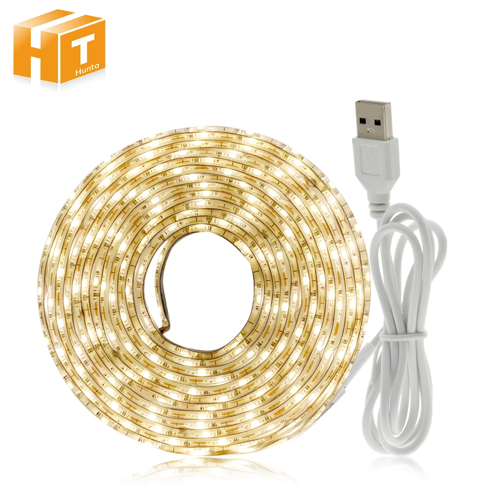 USB Светодиодная лента 2835 DC 5 В водостойкая/без водостойкая белая/теплая белая 50 см 1 м 2 м 3 м 4 м 5 м USB power strip