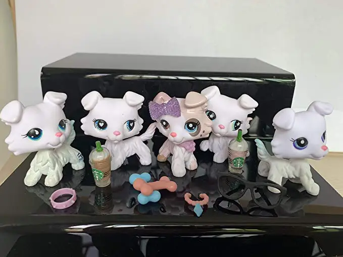 

Pet Shop Collie Ice Cream Different Eyes Brown and Blue Pink Collie Custom with Mini Accessories