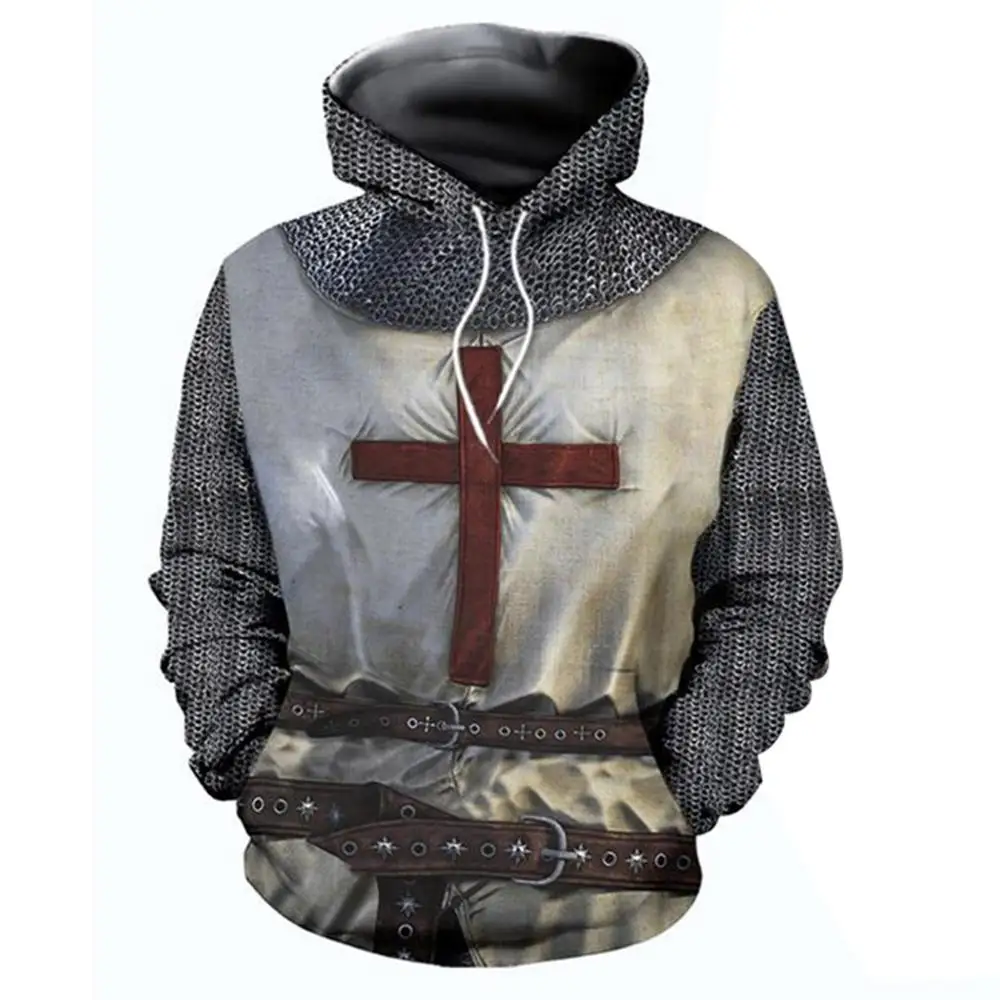 

Knights Templar Hoodies 3D Print Sweatshirts Warm Hip Hop style Clothes Men Pullover Hoodie Jacket