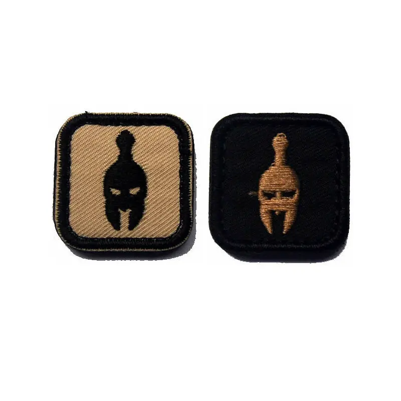 

Mini Embroidery Badge Spartan Helmet Embroideried Badges Military Tactical Armband Patch Patches For Clothing Backpack Bag Cap