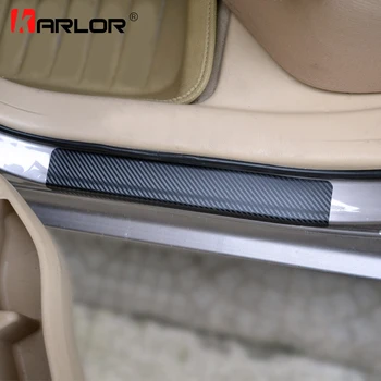 

Universal Carbon Fiber Welcome Pedal Door Sill Trim Stickers Decal Scratches Scuff Protector Automobiles Car Styling Accessories