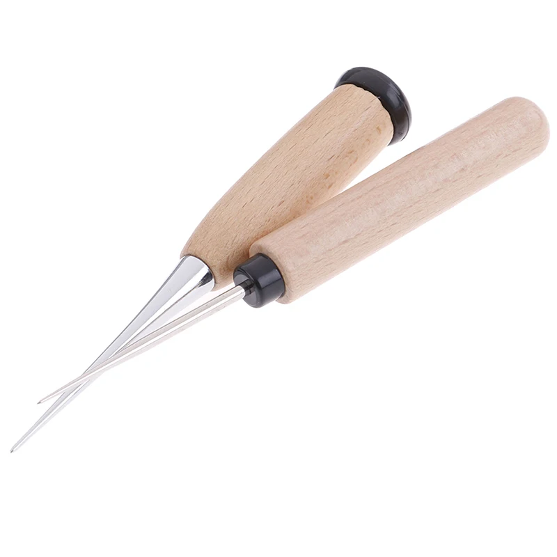 1 шт., кожаное ремесленное Шило, инструмент, дырокол, деревянная ручка, швейная строчка, Пробивка