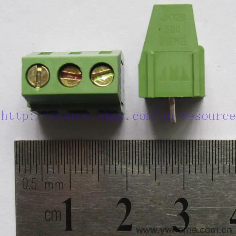 50pcs 3 Pin Screw Terminal Block Connector 5mm Pitch G