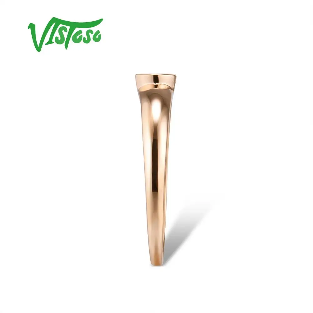 VISTOSO Pure 14K 585 двухцветное Золотое Сверкающее иллюзионное кольцо с бриллиантами для женщин, юбилейное модное ювелирное изделие