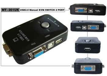 

New 2 Port USB KVM Manual Switch Box MT-201UK 1920 * 1440 250MHz