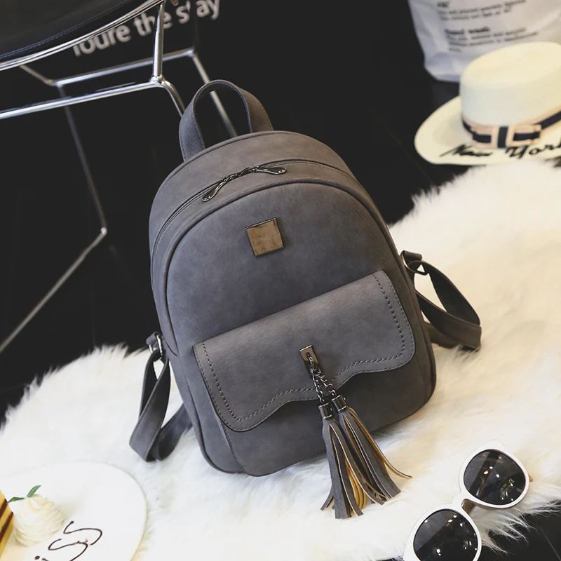 JANESPRI 2018 New Tassel Women Backpacks PU Leather Lady Backpacks High Quality Fashion Girls Backpack Cute School Bag Mochilas (5)