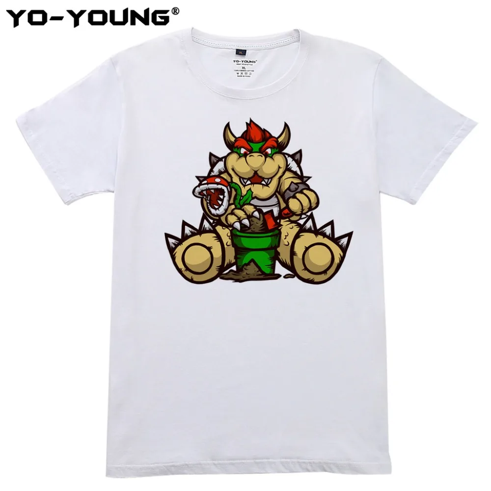Новые мужские футболки Супер Марио коопа Bowser забавная футболка с дизайном
